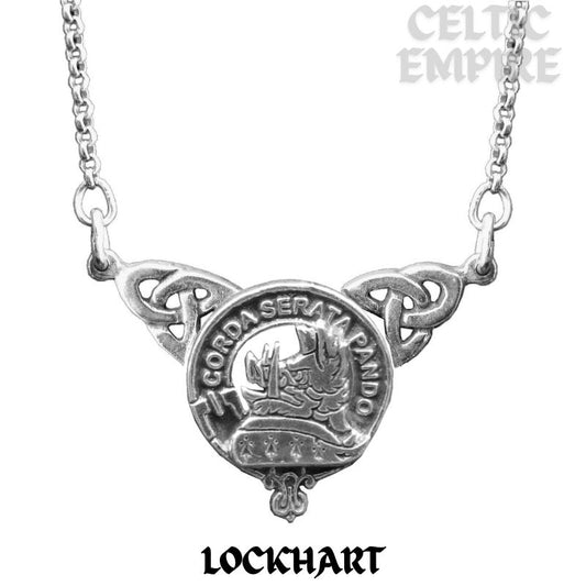 Lockhart Family Clan Crest Double Drop Pendant