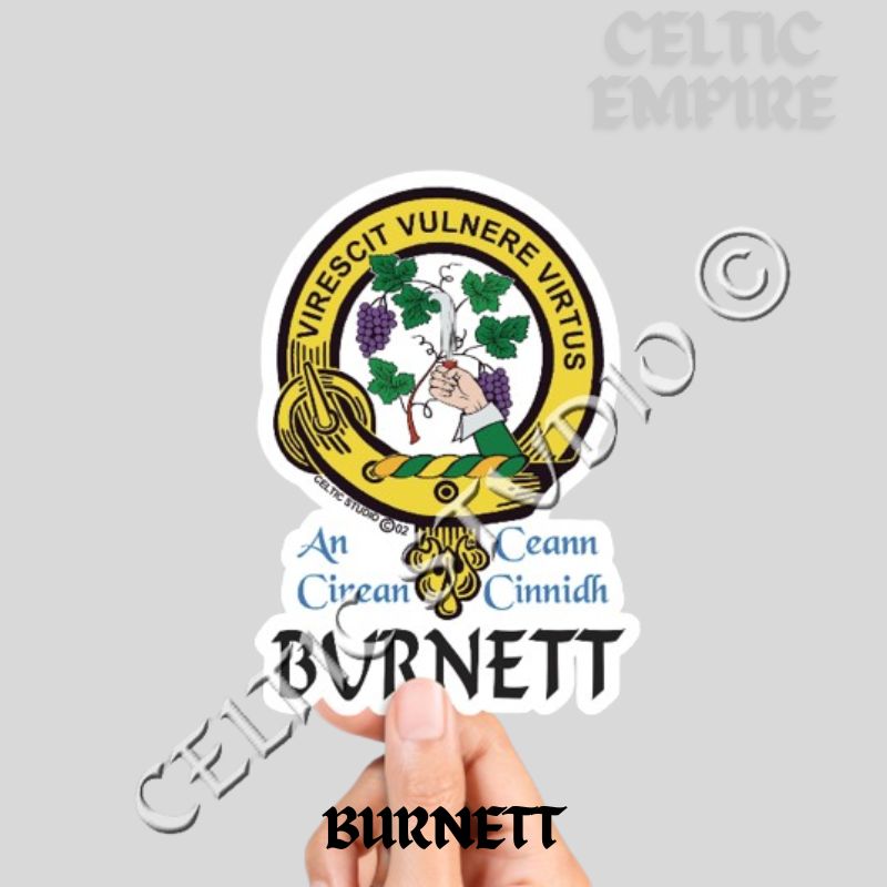 Burnett Family Clan Crest Decal | Custom Scottish Heritage Car & Laptop Stickers