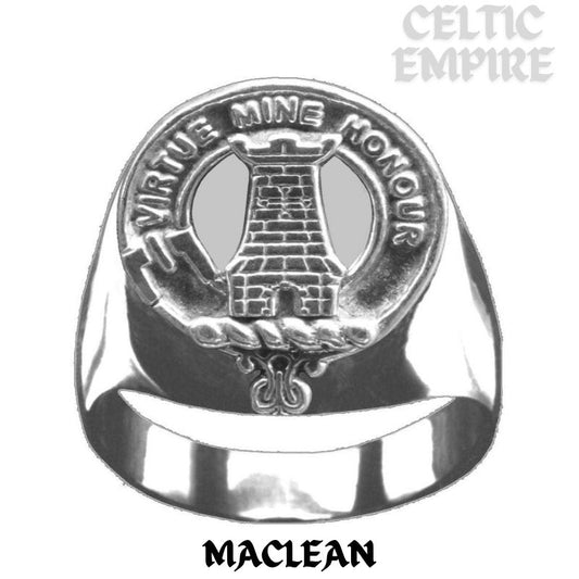 MacLean Scottish Family Clan Crest Ring Sterling Silver and Karat Gold