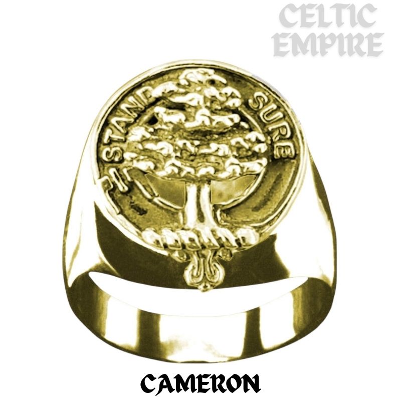 Cameron Scottish Family Clan Crest Ring  ~  Sterling Silver and Karat Gold