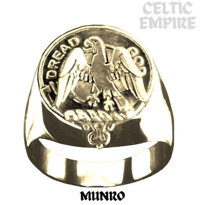 Munro Scottish Family Clan Crest Ring  ~  Sterling Silver and Karat Gold