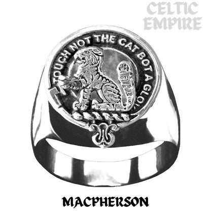 MacPherson Scottish Family Clan Crest Ring Sterling Silver and Karat Gold