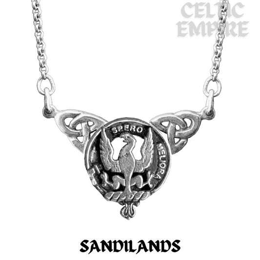 Sandilands Family Clan Crest Double Drop Pendant