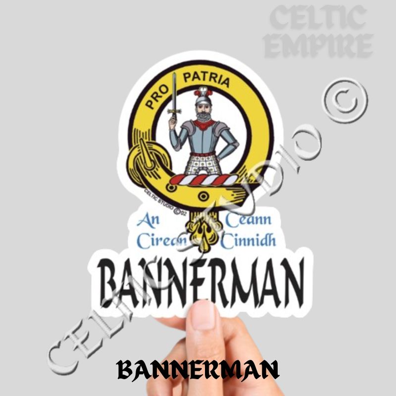 Bannerman Family Clan Crest Decal | Custom Scottish Heritage Car & Laptop Stickers