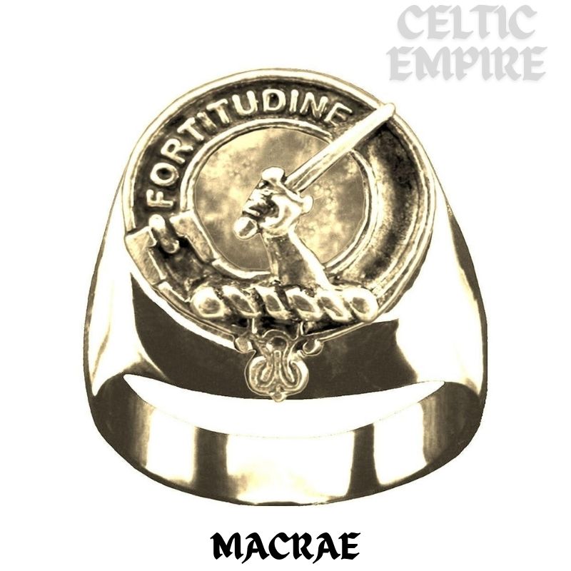 MacRae Scottish Family Clan Crest Ring Sterling Silver and Karat Gold