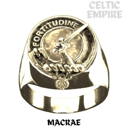 MacRae Scottish Family Clan Crest Ring Sterling Silver and Karat Gold