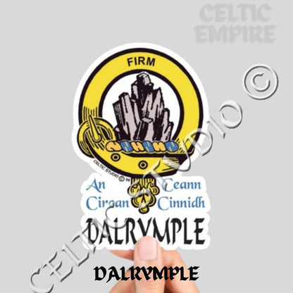 Dalrymple Family Clan Crest Decal | Custom Scottish Heritage Car & Laptop Stickers