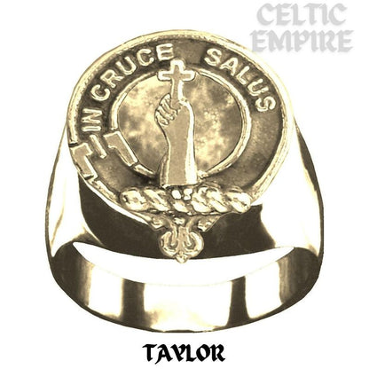 Taylor Scottish Clan Crest Ring Sterling Silver and Karat Gold