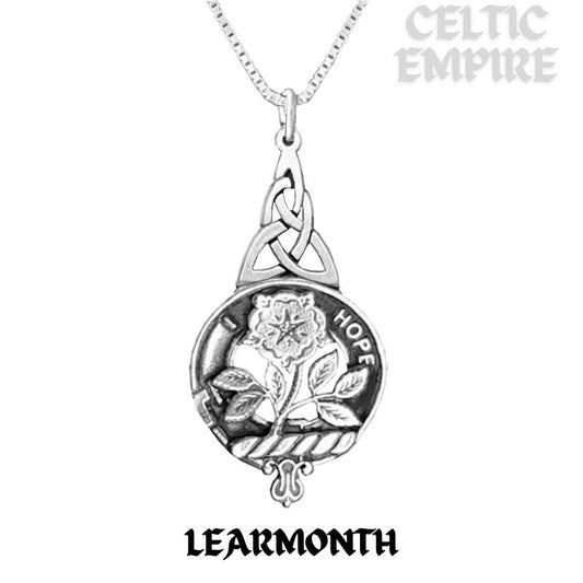 Learmonth Family Clan Crest Interlace Drop Pendant