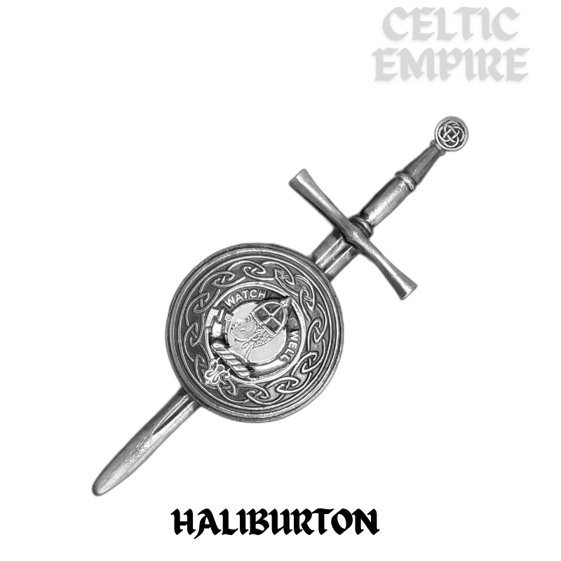 Haliburton Scottish Family Clan Dirk Shield Kilt Pin