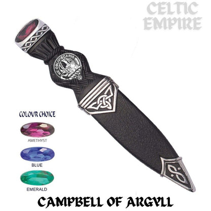 Campbell Argyll Interlace Family Clan Crest Sgian Dubh, Scottish Knife