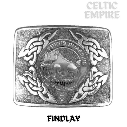 Findlay Family Clan Crest Interlace Kilt Belt Buckle