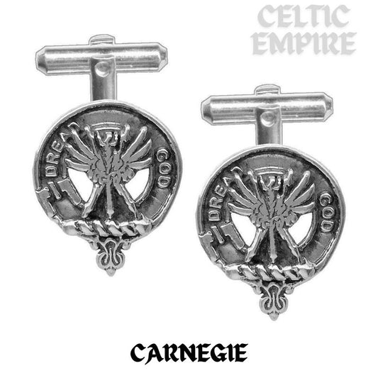 Carnegie Family Clan Crest Scottish Cufflinks; Pewter, Sterling Silver and Karat Gold