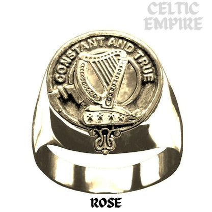 Rose Scottish Clan Crest Ring Sterling Silver and Karat Gold