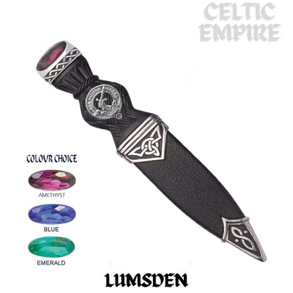 Lumsden Interlace Family Clan Crest Sgian Dubh, Scottish Knife