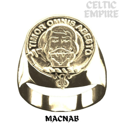 MacNab Scottish Family Clan Crest Ring Sterling Silver and Karat Gold