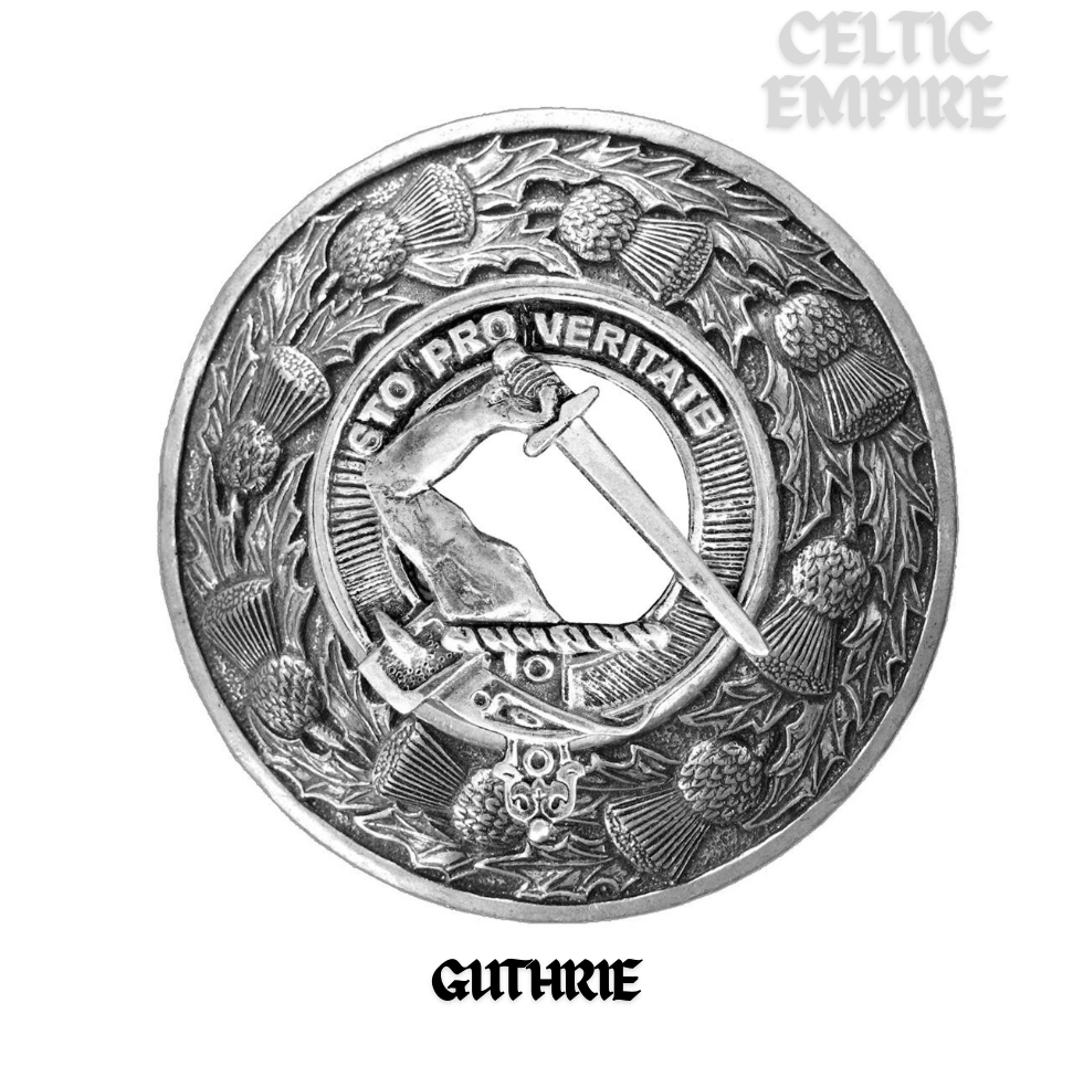 Guthrie Family Clan Badge Scottish Plaid Brooch