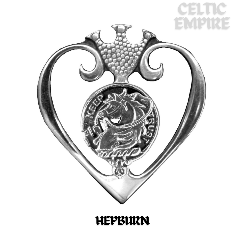 Hepburn Family Clan Crest Luckenbooth Brooch or Pendant