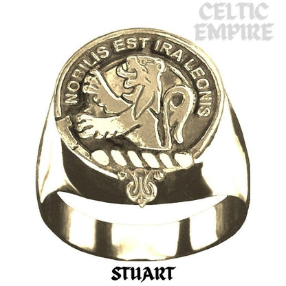 Stuart Scottish Family Clan Crest Ring Sterling Silver and Karat Gold