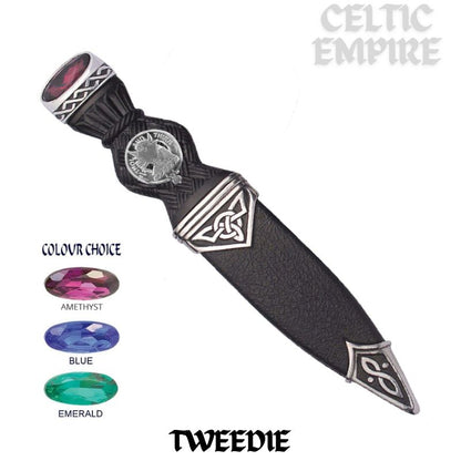 Tweedie Interlace Family Clan Crest Sgian Dubh, Scottish Knife