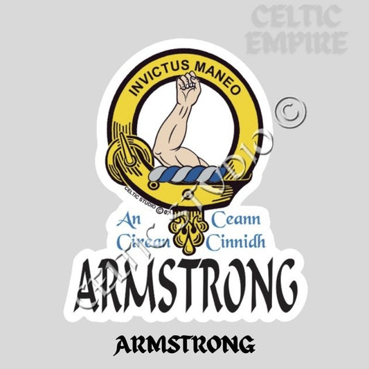 Armstrong Family Clan Crest Decal | Custom Scottish Heritage Car & Laptop Stickers
