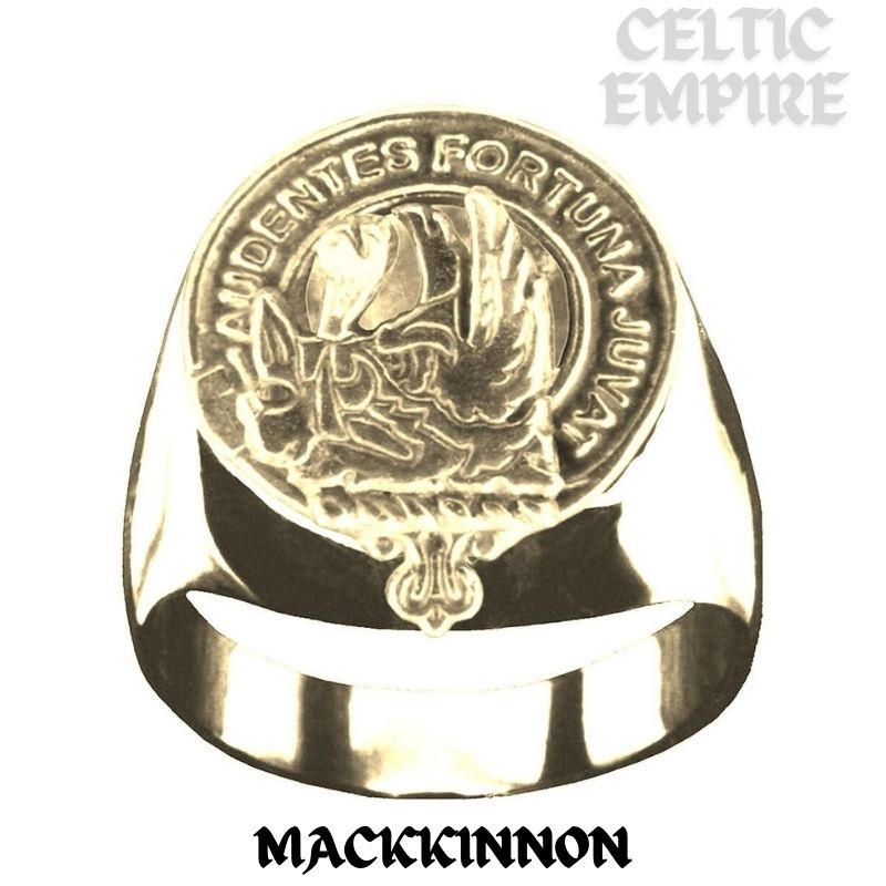 MacKinnon Scottish Family Clan Crest Ring Sterling Silver and Karat Gold