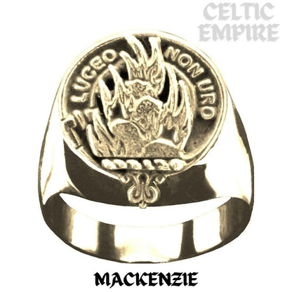 MacKenzie Scottish Family Clan Crest Ring Sterling Silver and Karat Gold