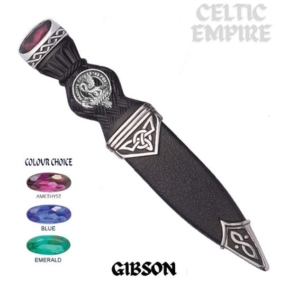 Gibson Interlace Family Clan Crest Sgian Dubh, Scottish Knife