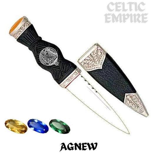 Agnew Family Clan Crest Sgian Dubh, Scottish Knife