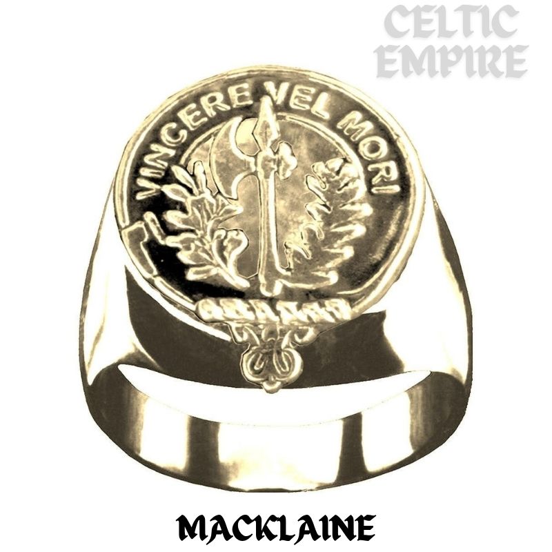 MacLaine Lochbuie Scottish Family Clan Crest Ring Sterling Silver and Karat Gold