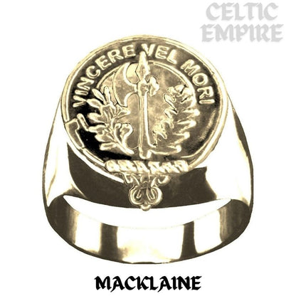 MacLaine Lochbuie Scottish Family Clan Crest Ring Sterling Silver and Karat Gold