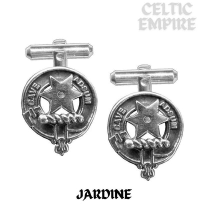 Jardine Family Clan Crest Scottish Cufflinks; Pewter, Sterling Silver and Karat Gold