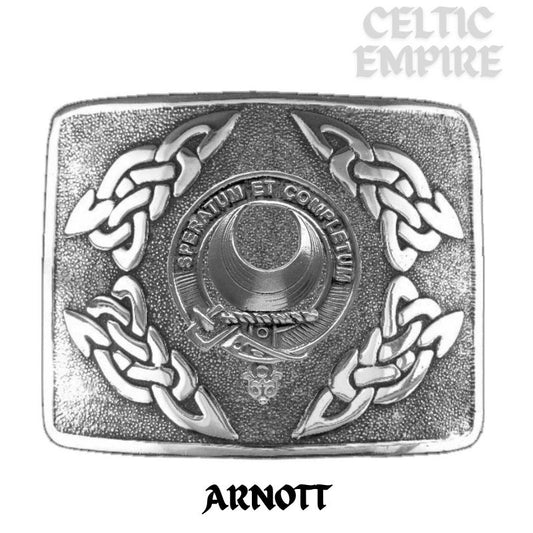 Arnott Family Clan Crest Interlace Kilt Belt Buckle