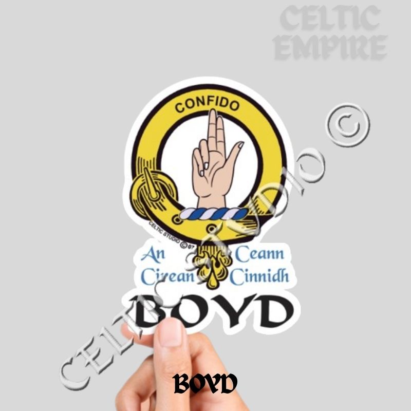 Boyd Family Clan Crest Decal | Custom Scottish Heritage Car & Laptop Stickers