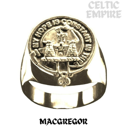 MacGregor Scottish Family Clan Crest Ring Sterling Silver and Karat Gold