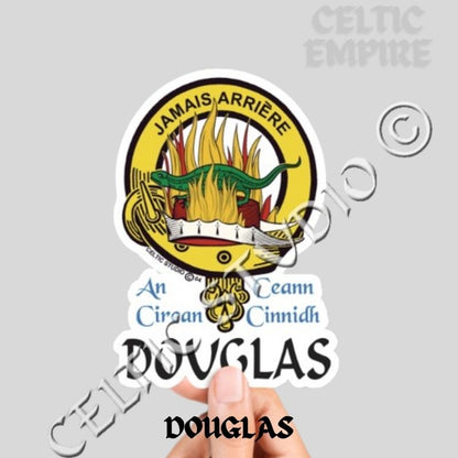 Douglas Family Clan Crest Decal | Custom Scottish Heritage Car & Laptop Stickers