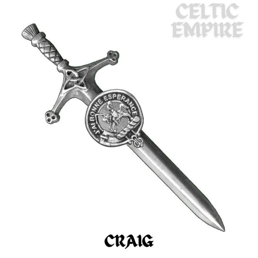 Craig Family Clan Crest Kilt Pin, Scottish Pin