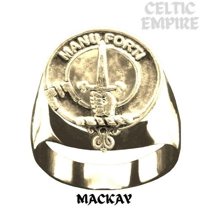 MacKay Scottish Family Clan Crest Ring Sterling Silver and Karat Gold