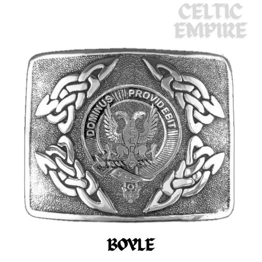 Boyle Family Clan Crest Interlace Kilt Belt Buckle