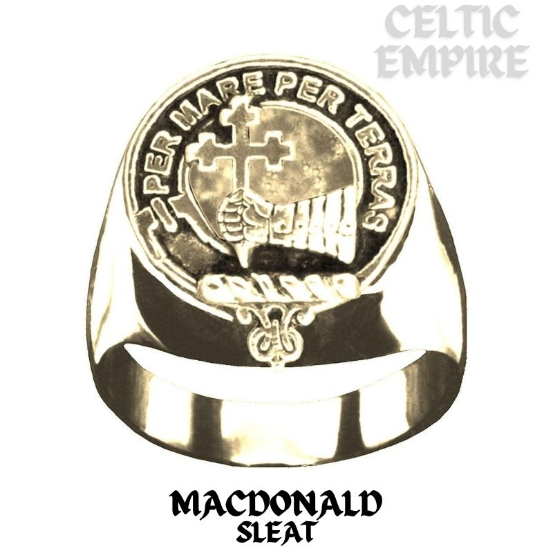 MacDonald Sleat Scottish Family Clan Crest Ring Sterling Silver and Karat Gold