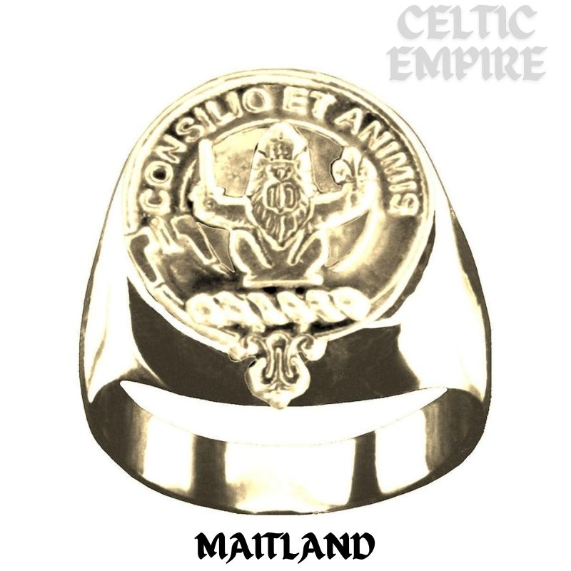Maitland Scottish Family Clan Crest Ring Sterling Silver and Karat Gold