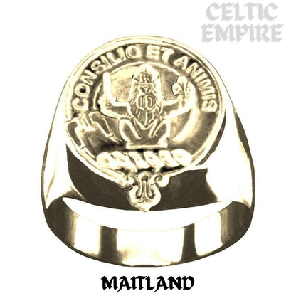 Maitland Scottish Family Clan Crest Ring Sterling Silver and Karat Gold