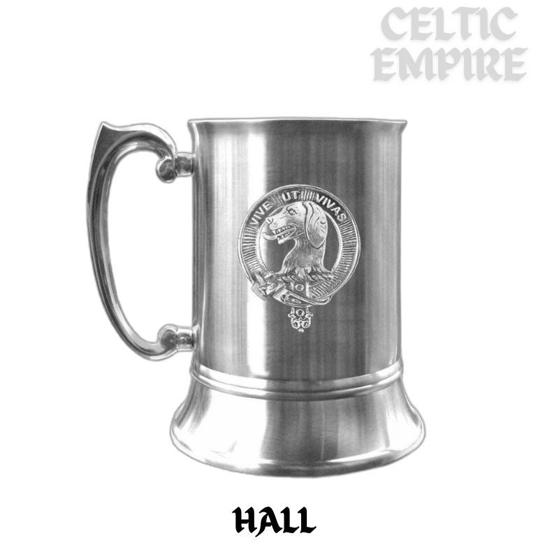 Hall Scottish Family Clan Crest Badge Tankard