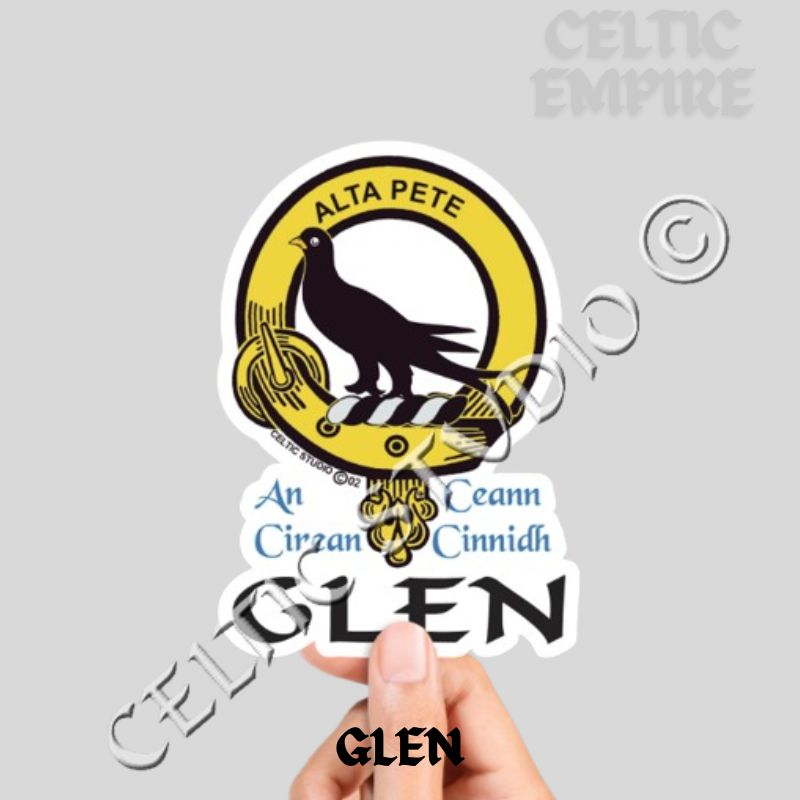 Glen Family Clan Crest Decal | Custom Scottish Heritage Car & Laptop Stickers