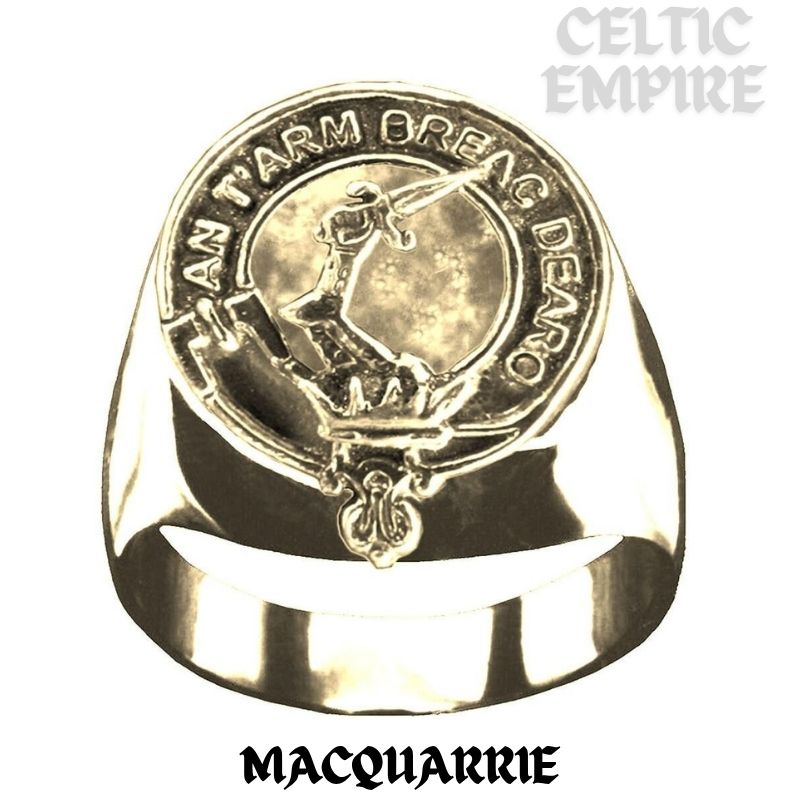 MacQuarrie Scottish Family Clan Crest Ring Sterling Silver and Karat Gold