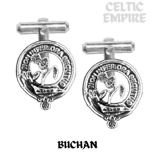 Buchan Family Clan Crest Scottish Cufflinks; Pewter, Sterling Silver and Karat Gold