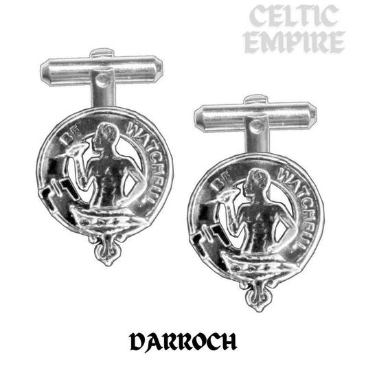 Darroch Family Clan Crest Scottish Cufflinks; Pewter, Sterling Silver and Karat Gold
