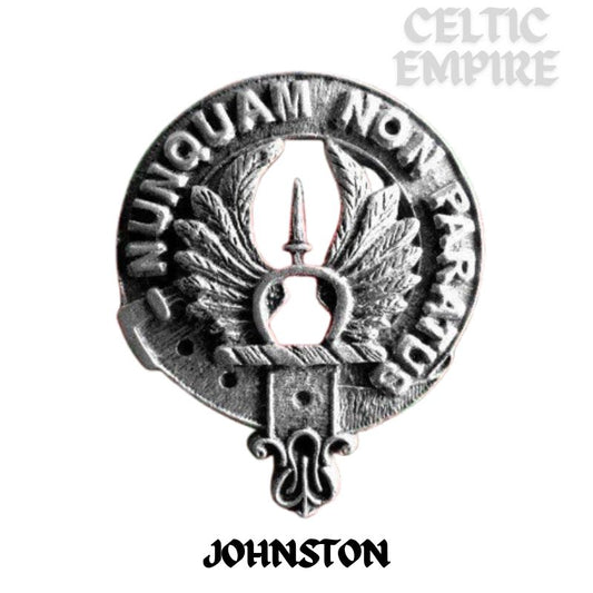 Johnston Family Clan Crest Scottish Pewter Cap Badge