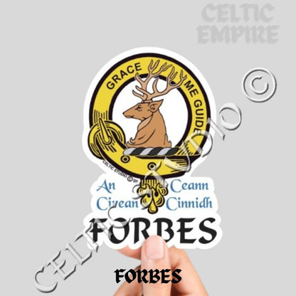 Forbes Family Clan Crest Decal | Custom Scottish Heritage Car & Laptop Stickers