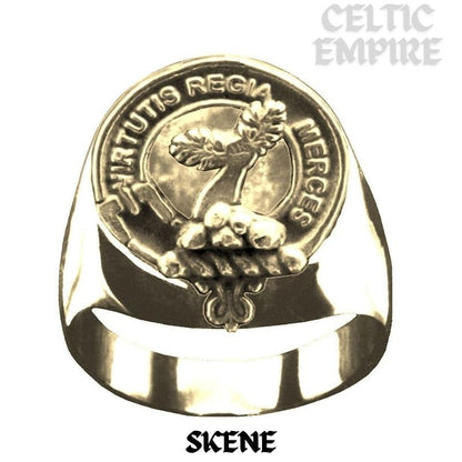 Skene Scottish Family Clan Crest Ring Sterling Silver and Karat Gold